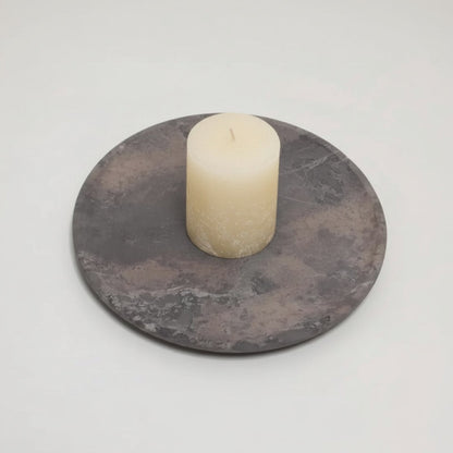 Handmade eco-friendly soapstone round plate set with gift-wrapped design