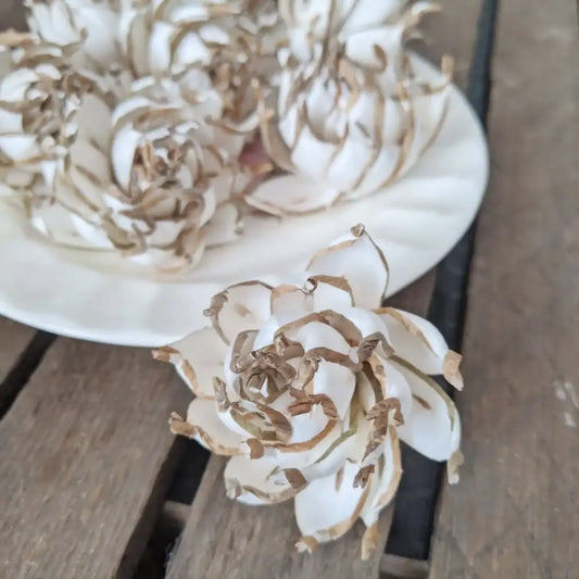 Sola Wood Flower - Artichoke - Set of 12 - 1.5 inches - Artisan Decor