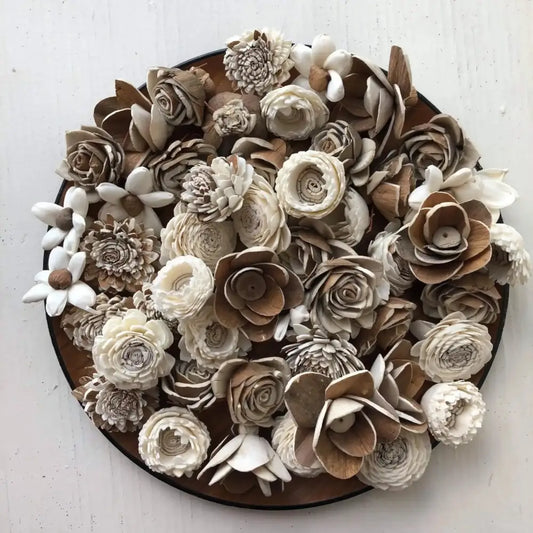 Sola Wood Flower Assortment - Set of 50 - Artisan Decor