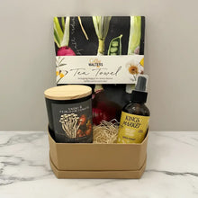 Handcrafted black enoki mushroom candle in Spring Veggies gift box