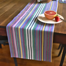 Colorful striped handwoven cotton table runner for stylish cotton table decor