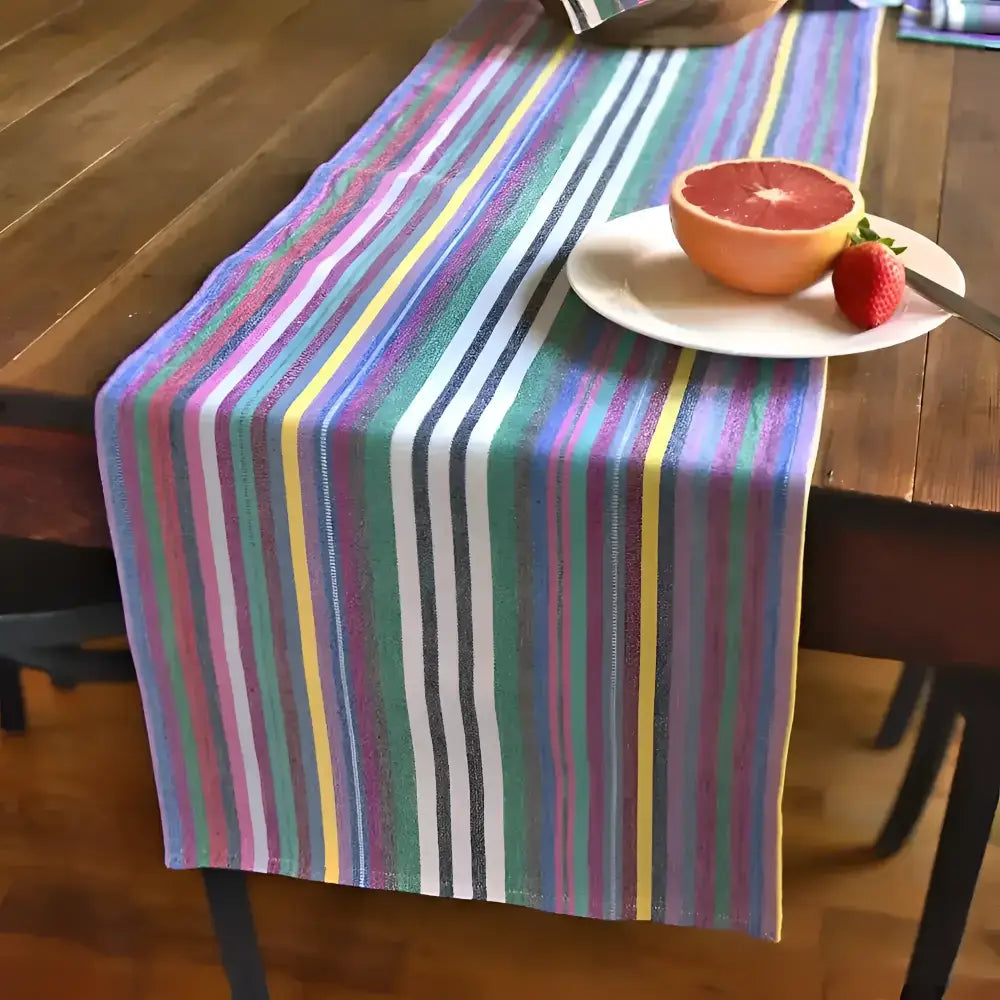 Stripe Hand Woven Cotton Table Runner