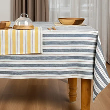 Striped linen tablecloth and runner set from Rookery Home, European linen style