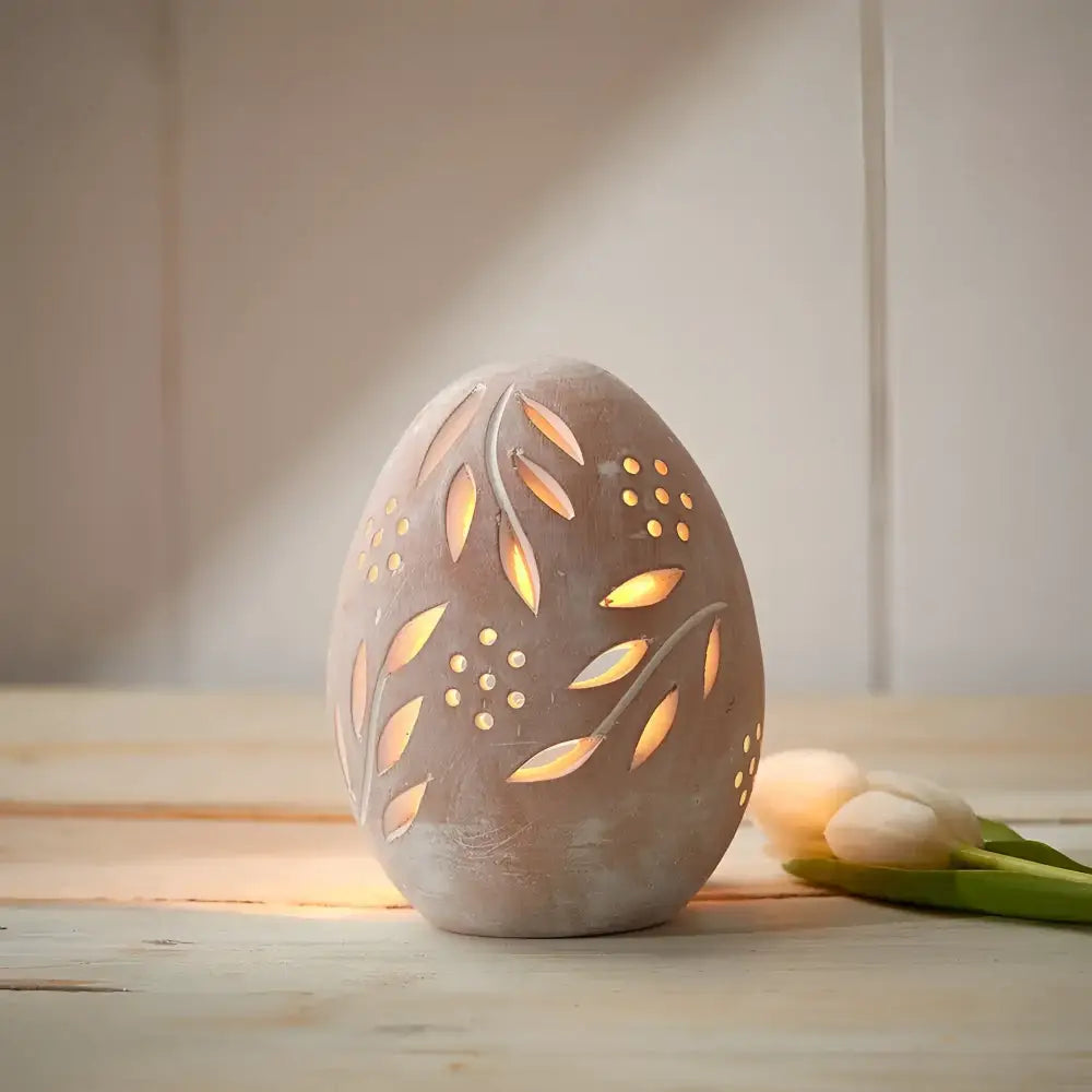 Terra Cotta Egg Lantern - Artisan Decor