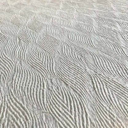 Oatmeal linen fabric with a swirl design