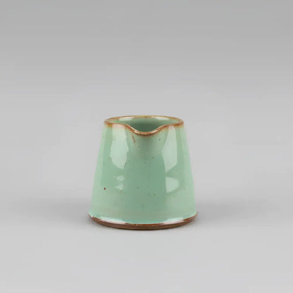 Tiny handmade ceramic pitcher, perfect mini vessel in mint green glaze