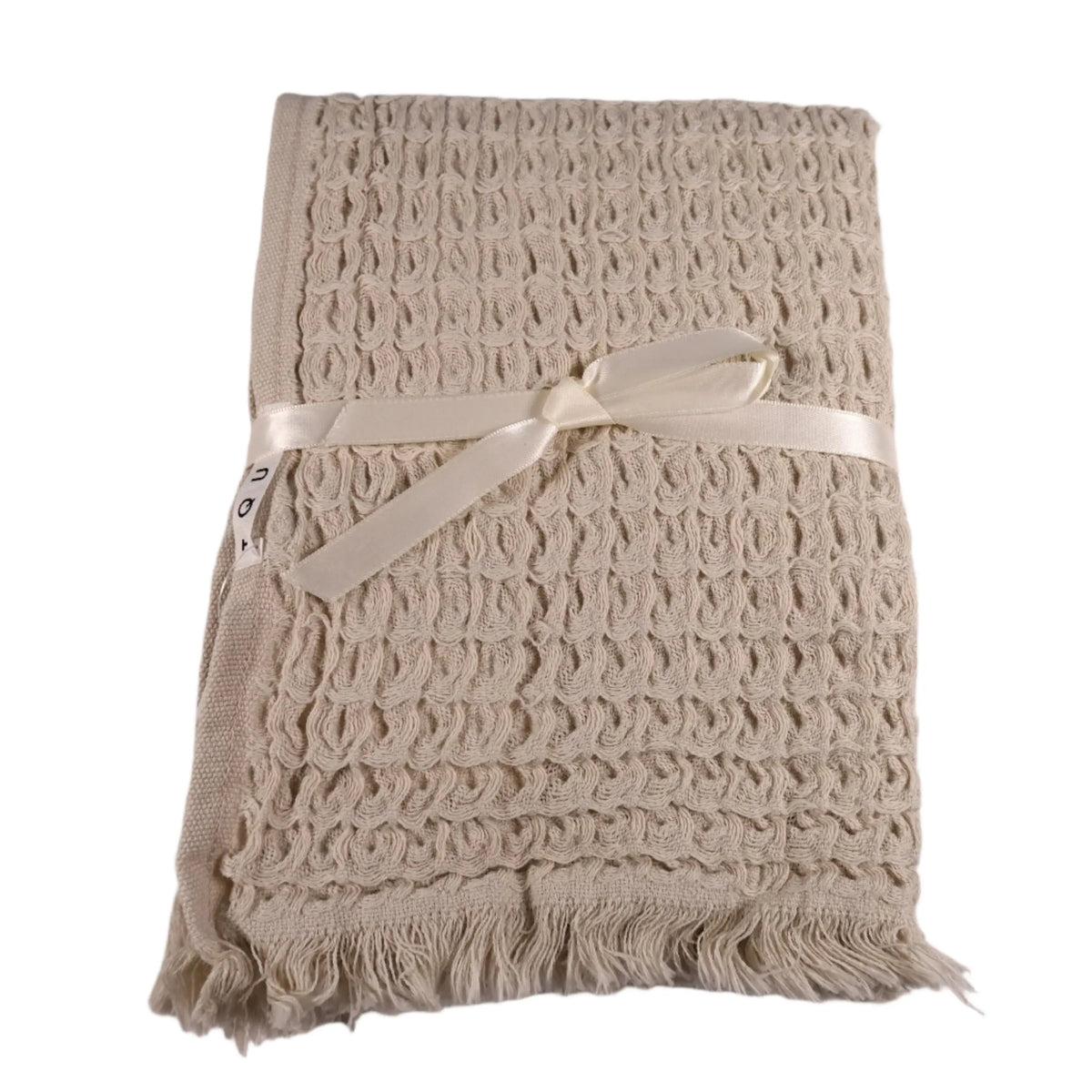 Soft Turkish towel made of pure Aegean cotton with waffle weave and fringed edges