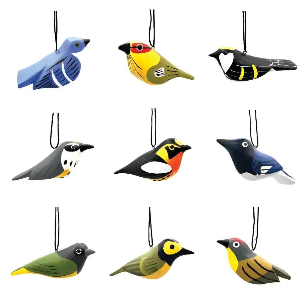 Warbler wooden ornament assortment 