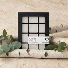 Black-framed box of white birch soy wax melts by nectar republique with clean birch wood and phthalate-free fragrance