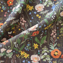 Vibrant Wild Flowers 100% linen tea towel with floral print fabric