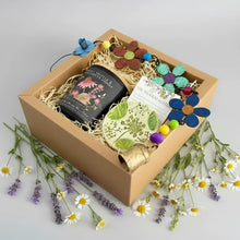 Wildflower Nest gift box with black honey jar, candle, trinket dish
