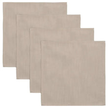 Four beige woven cloth napkins in oyster color, perfect neutral napkins for any table